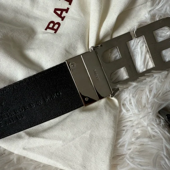 Bally Black and Silver Women\'s Belt Leather belt Bally Black size 90 cm in Leather - 46191674 main image 4